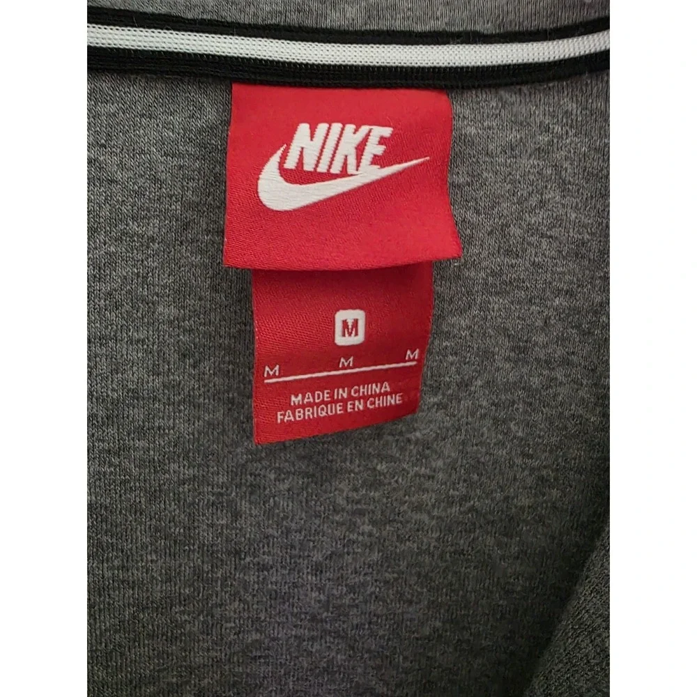 Nike Terry Sweater Dress Gray Collared Zip Long Sleeve Size M